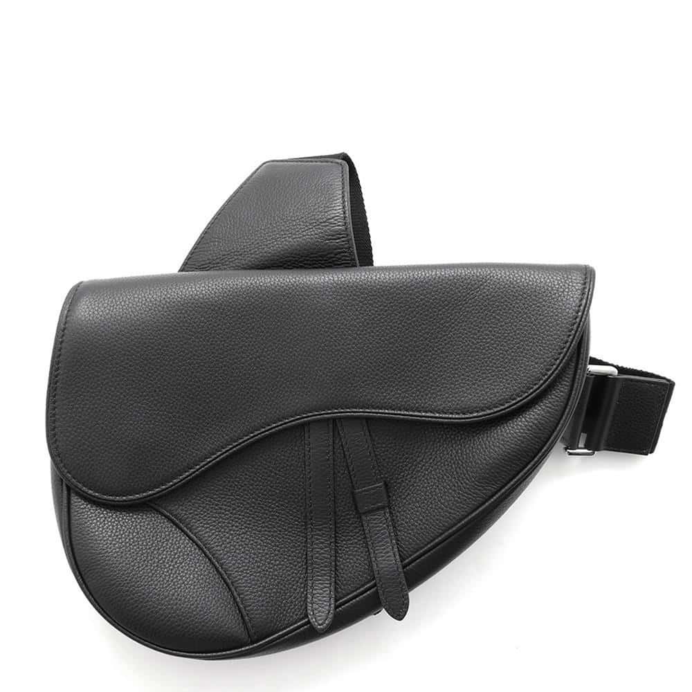 Christian Dior Body Bum Crossbody Belt Bag Saddle Leather Black - Picture 1 of 11